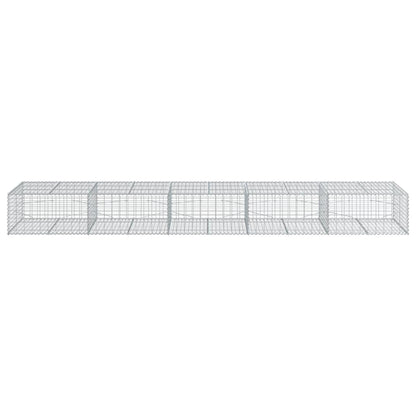 vidaXL Gabion Basket with Cover 500x100x50 cm Galvanised Iron