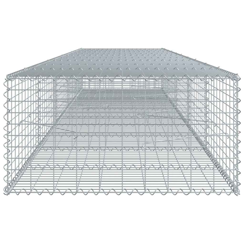 vidaXL Gabion Basket with Cover 500x100x50 cm Galvanised Iron