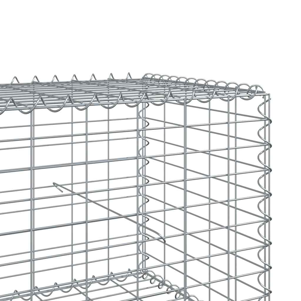 vidaXL Gabion Basket with Cover 500x100x50 cm Galvanised Iron