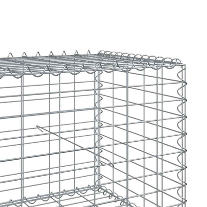 vidaXL Gabion Basket with Cover 500x100x50 cm Galvanised Iron