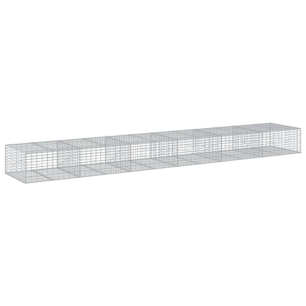 vidaXL Gabion Basket with Cover 600x100x50 cm Galvanised Iron