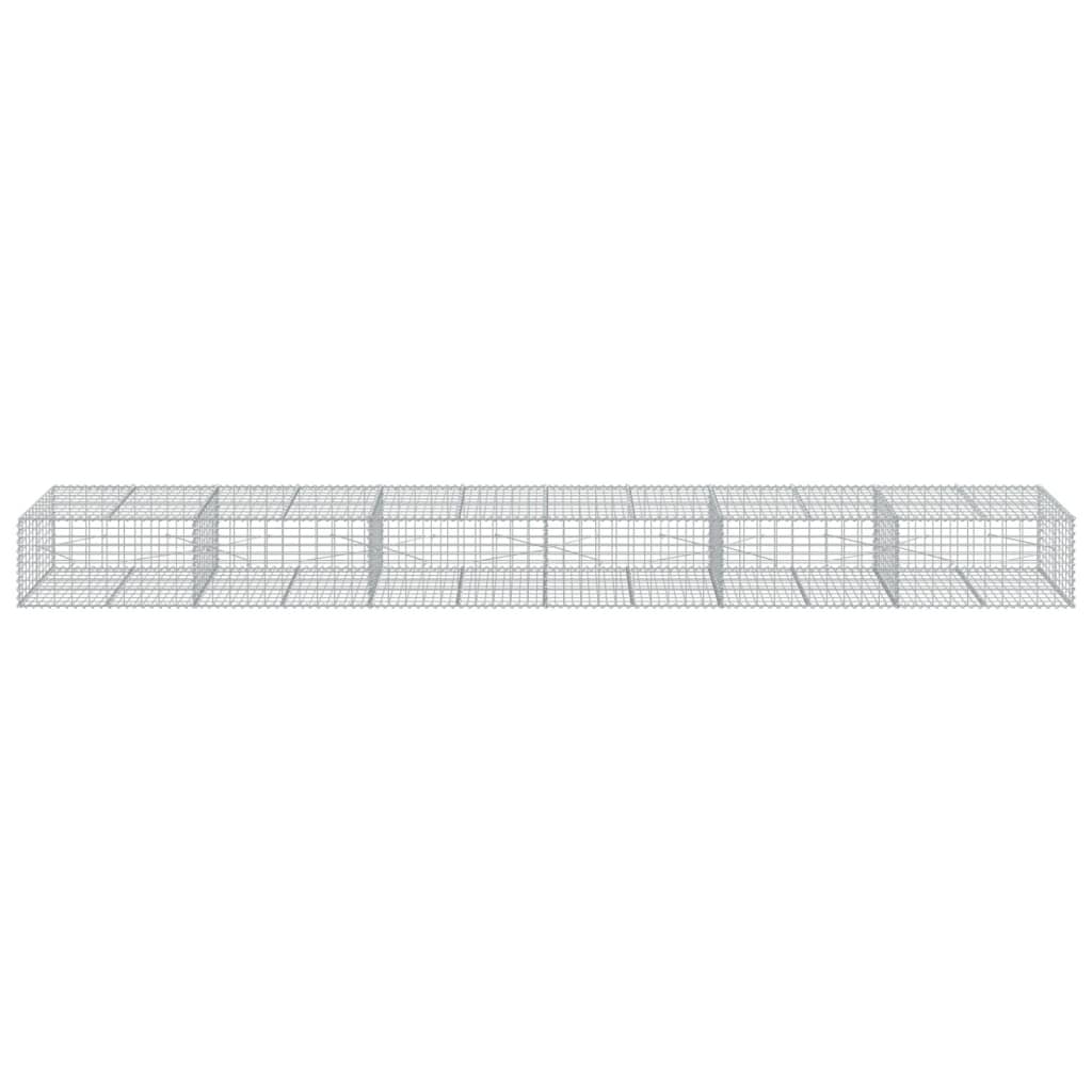 vidaXL Gabion Basket with Cover 600x100x50 cm Galvanised Iron