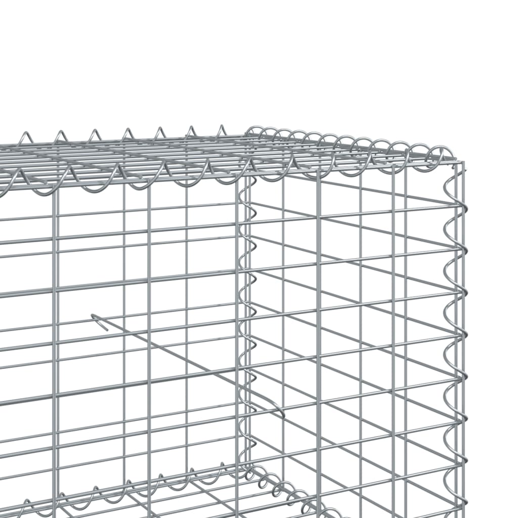vidaXL Gabion Basket with Cover 600x100x50 cm Galvanised Iron