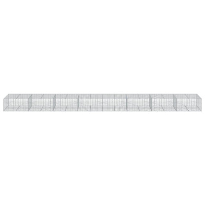 vidaXL Gabion Basket with Cover 800x100x50 cm Galvanised Iron