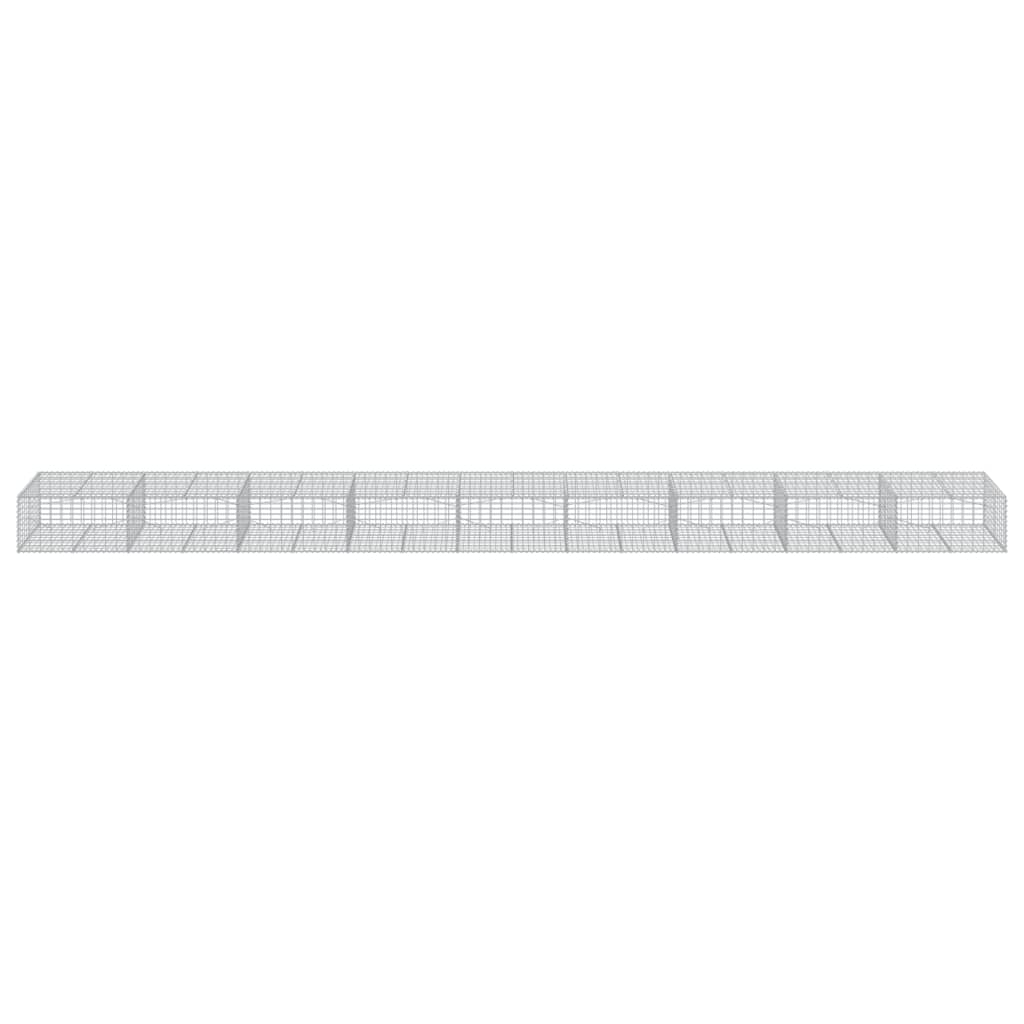 vidaXL Gabion Basket with Cover 900x100x50 cm Galvanised Iron