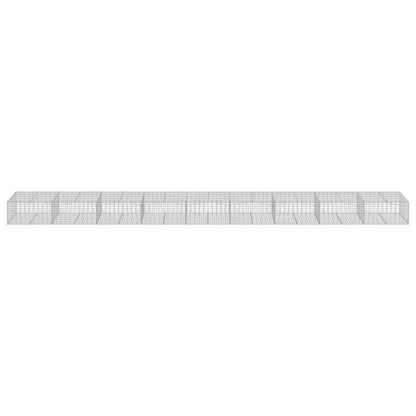 vidaXL Gabion Basket with Cover 900x100x50 cm Galvanised Iron