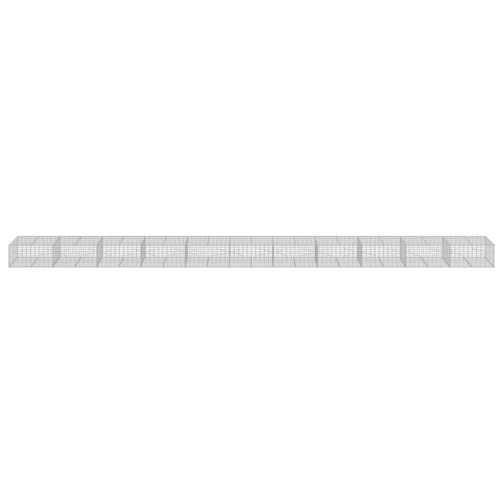 vidaXL Gabion Basket with Cover 1100x100x50 cm Galvanised Iron