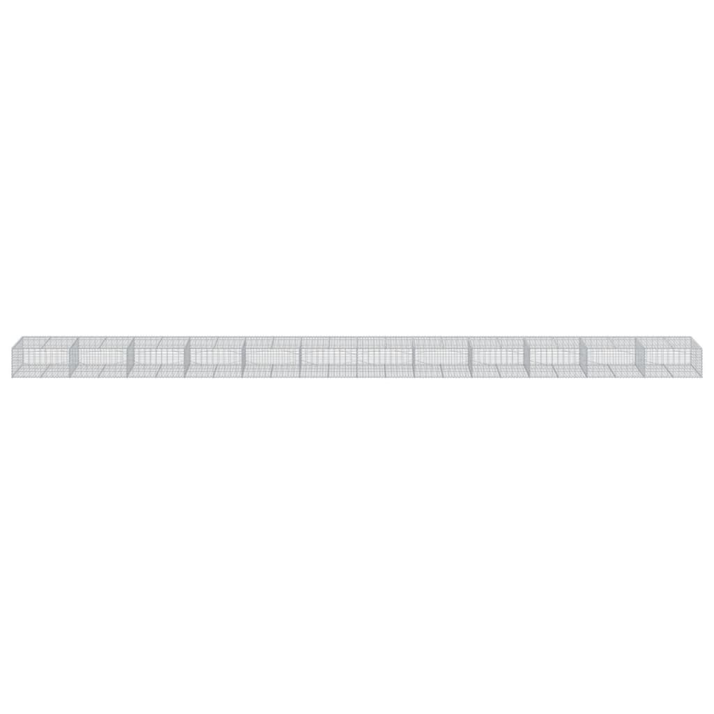 vidaXL Gabion Basket with Cover 1200x100x50 cm Galvanised Iron