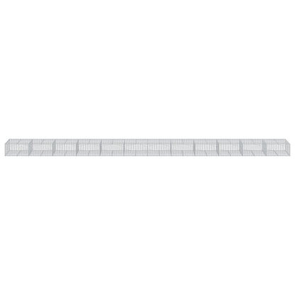 vidaXL Gabion Basket with Cover 1200x100x50 cm Galvanised Iron