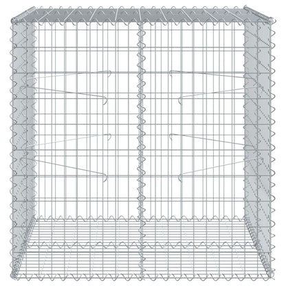 vidaXL Gabion Basket with Cover 100x100x100 cm Galvanised Iron