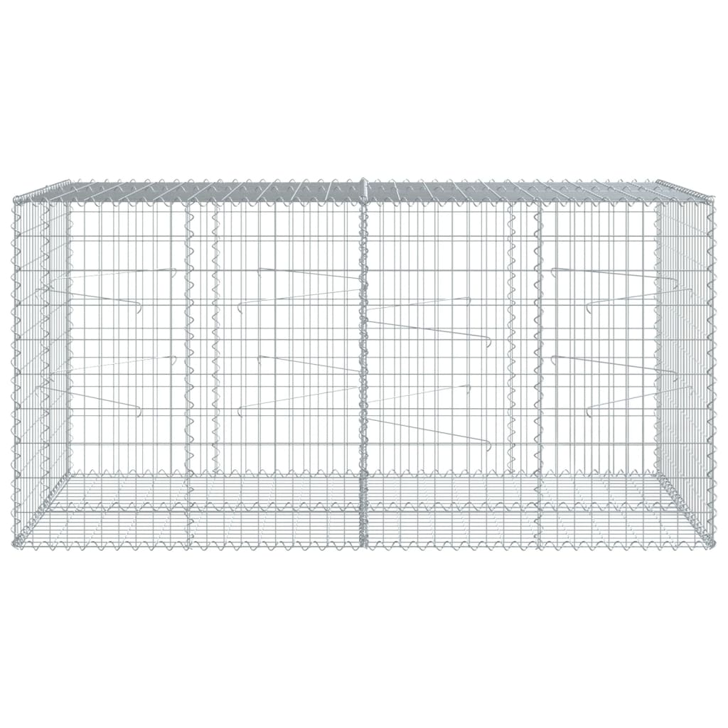 vidaXL Gabion Basket with Cover 200x100x100 cm Galvanised Iron