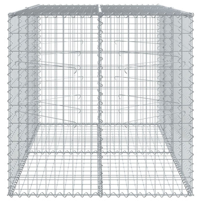 vidaXL Gabion Basket with Cover 200x100x100 cm Galvanised Iron