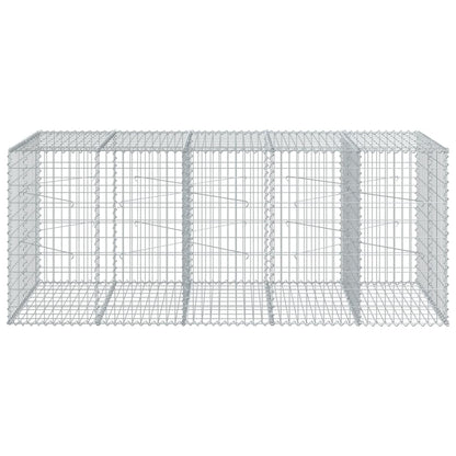 vidaXL Gabion Basket with Cover 250x100x100 cm Galvanised Iron