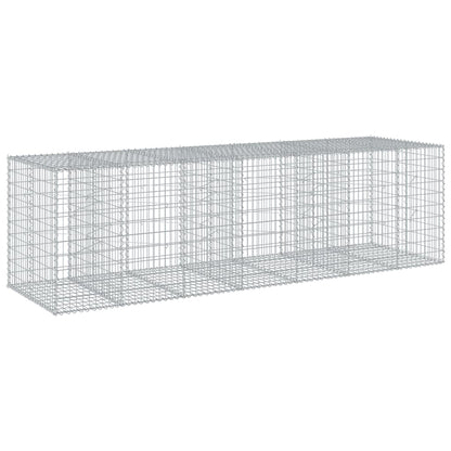 vidaXL Gabion Basket with Cover 350x100x100 cm Galvanised Iron