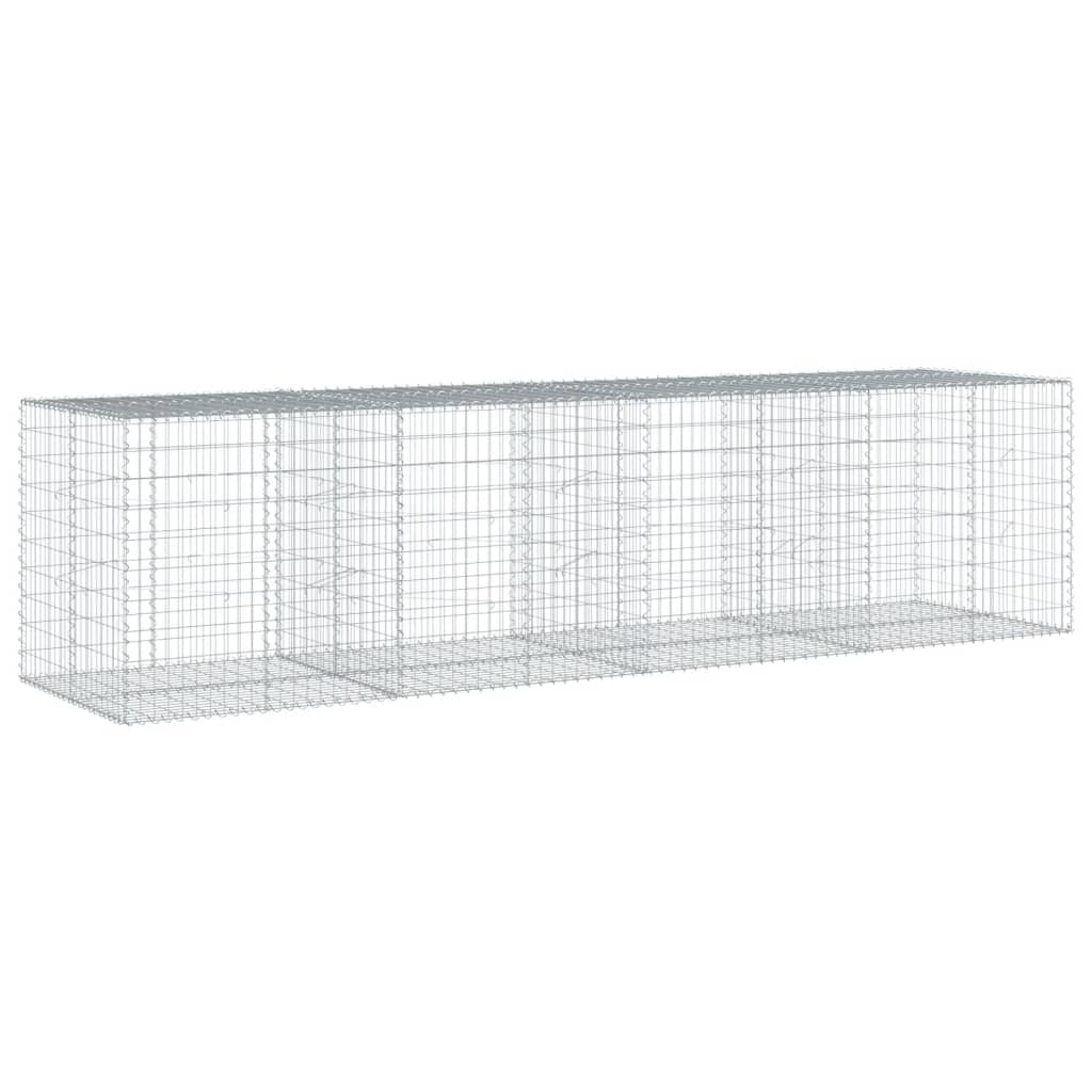 vidaXL Gabion Basket with Cover 400x100x100 cm Galvanised Iron