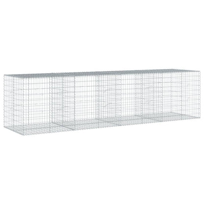 vidaXL Gabion Basket with Cover 400x100x100 cm Galvanised Iron