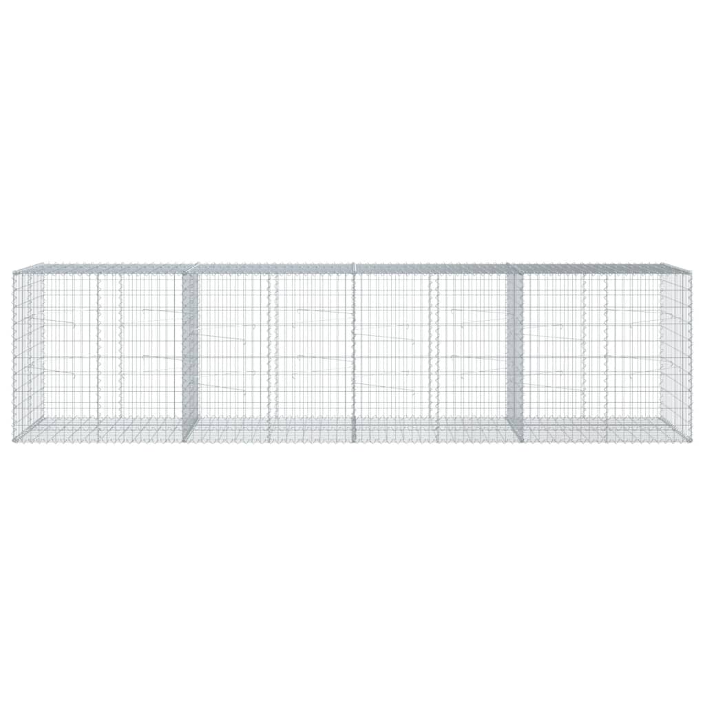 vidaXL Gabion Basket with Cover 400x100x100 cm Galvanised Iron