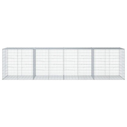 vidaXL Gabion Basket with Cover 400x100x100 cm Galvanised Iron