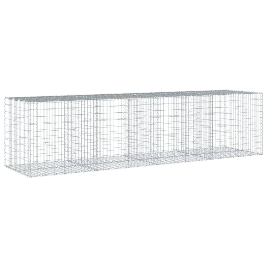 vidaXL Gabion Basket with Cover 400x100x100 cm Galvanised Iron