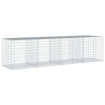 vidaXL Gabion Basket with Cover 400x100x100 cm Galvanised Iron