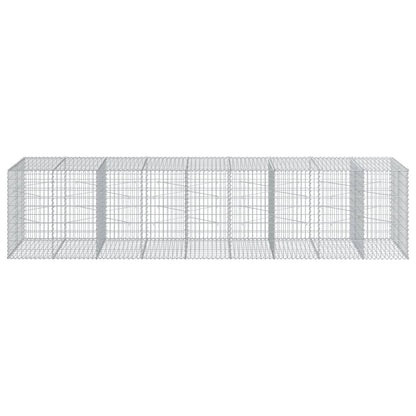 vidaXL Gabion Basket with Cover 450x100x100 cm Galvanised Iron