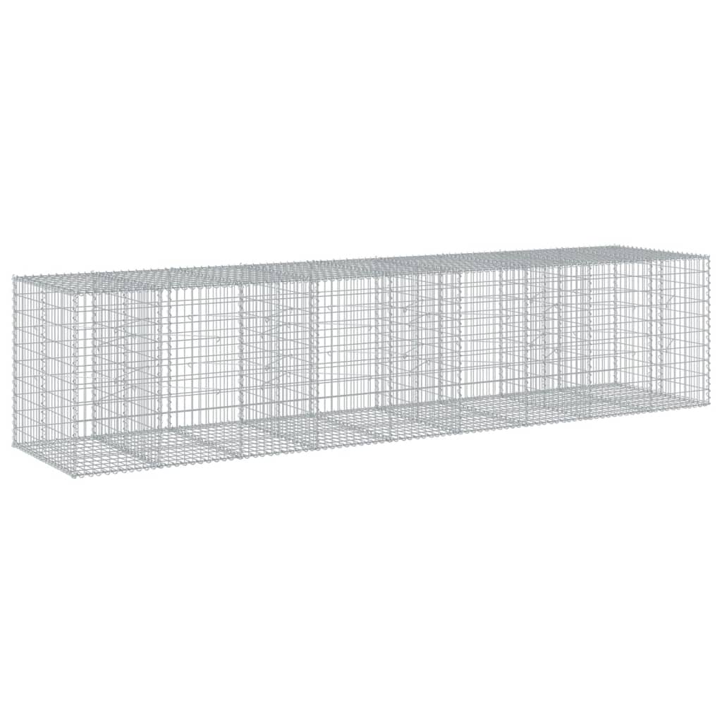 vidaXL Gabion Basket with Cover 450x100x100 cm Galvanised Iron