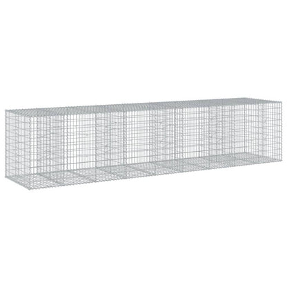 vidaXL Gabion Basket with Cover 450x100x100 cm Galvanised Iron