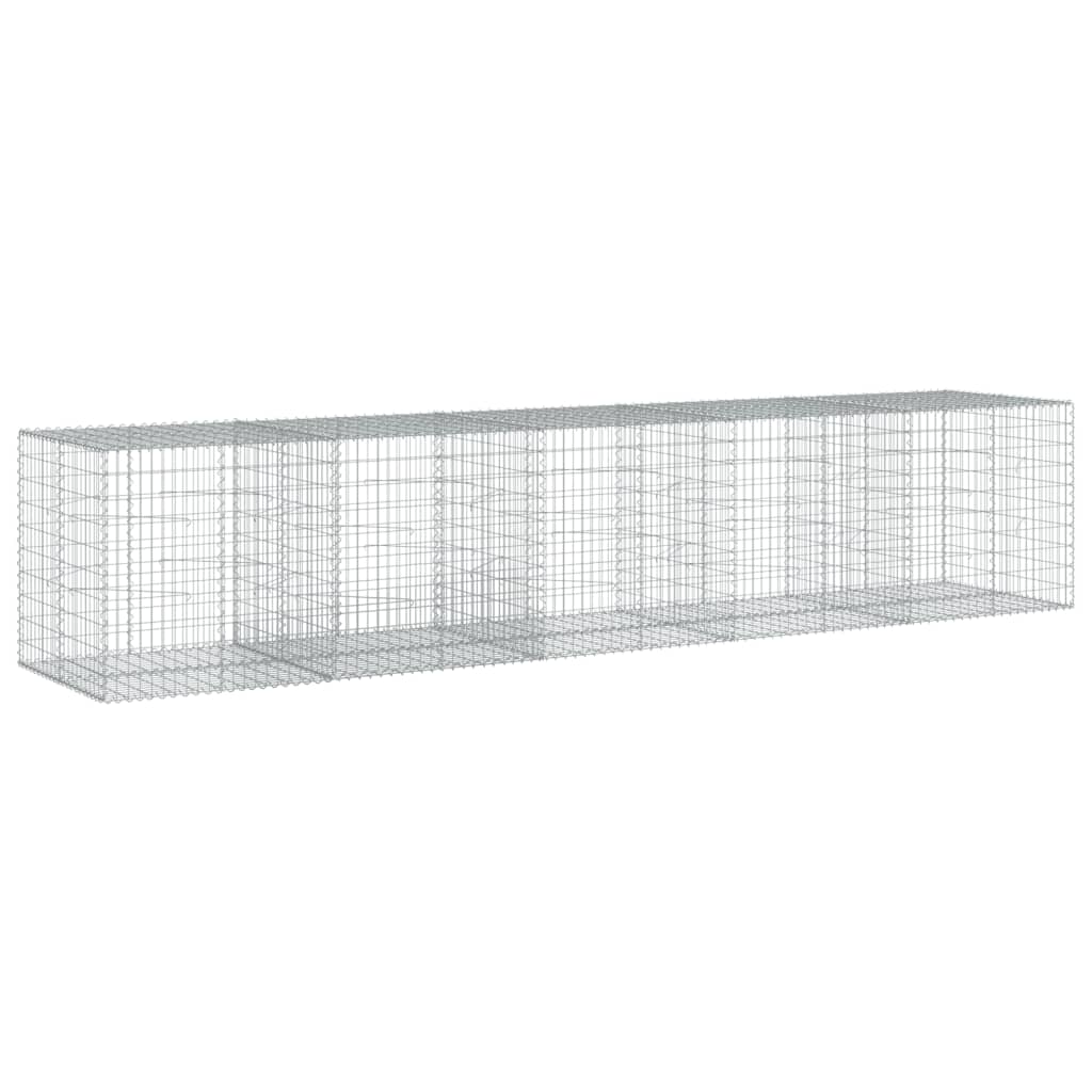 vidaXL Gabion Basket with Cover 500x100x100 cm Galvanised Iron