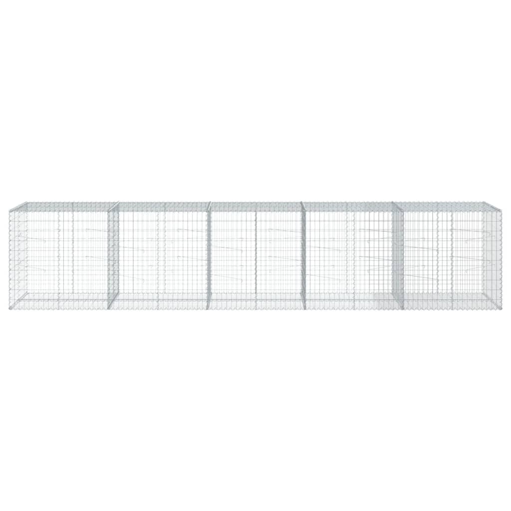 vidaXL Gabion Basket with Cover 500x100x100 cm Galvanised Iron