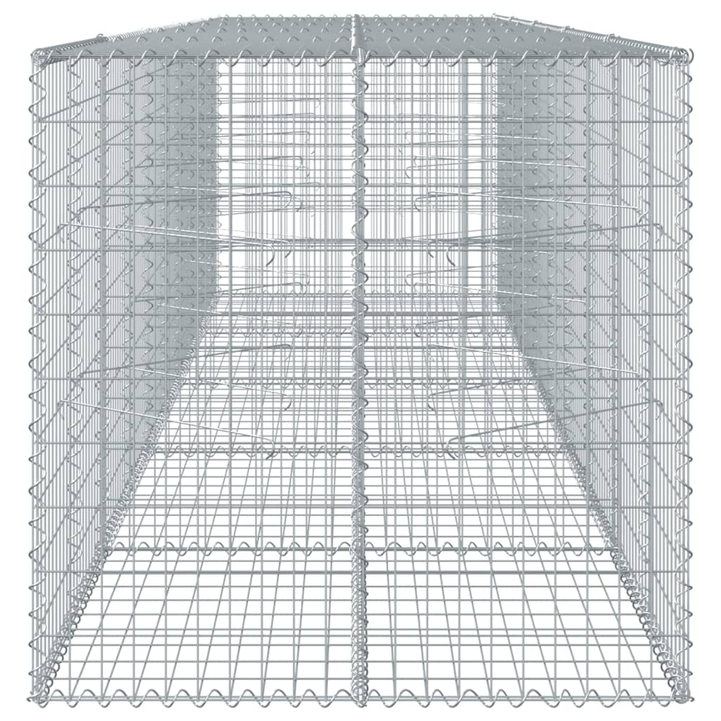 vidaXL Gabion Basket with Cover 500x100x100 cm Galvanised Iron
