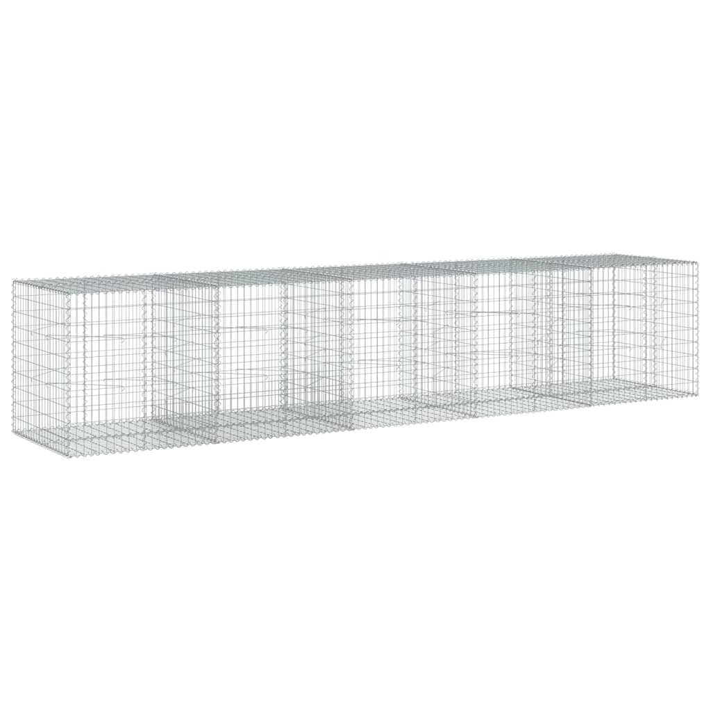 vidaXL Gabion Basket with Cover 500x100x100 cm Galvanised Iron