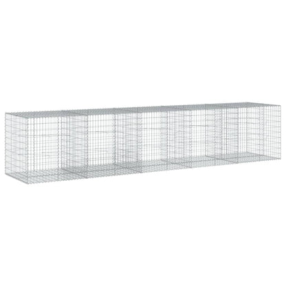 vidaXL Gabion Basket with Cover 500x100x100 cm Galvanised Iron