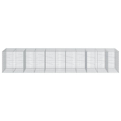 vidaXL Gabion Basket with Cover 550x100x100 cm Galvanised Iron