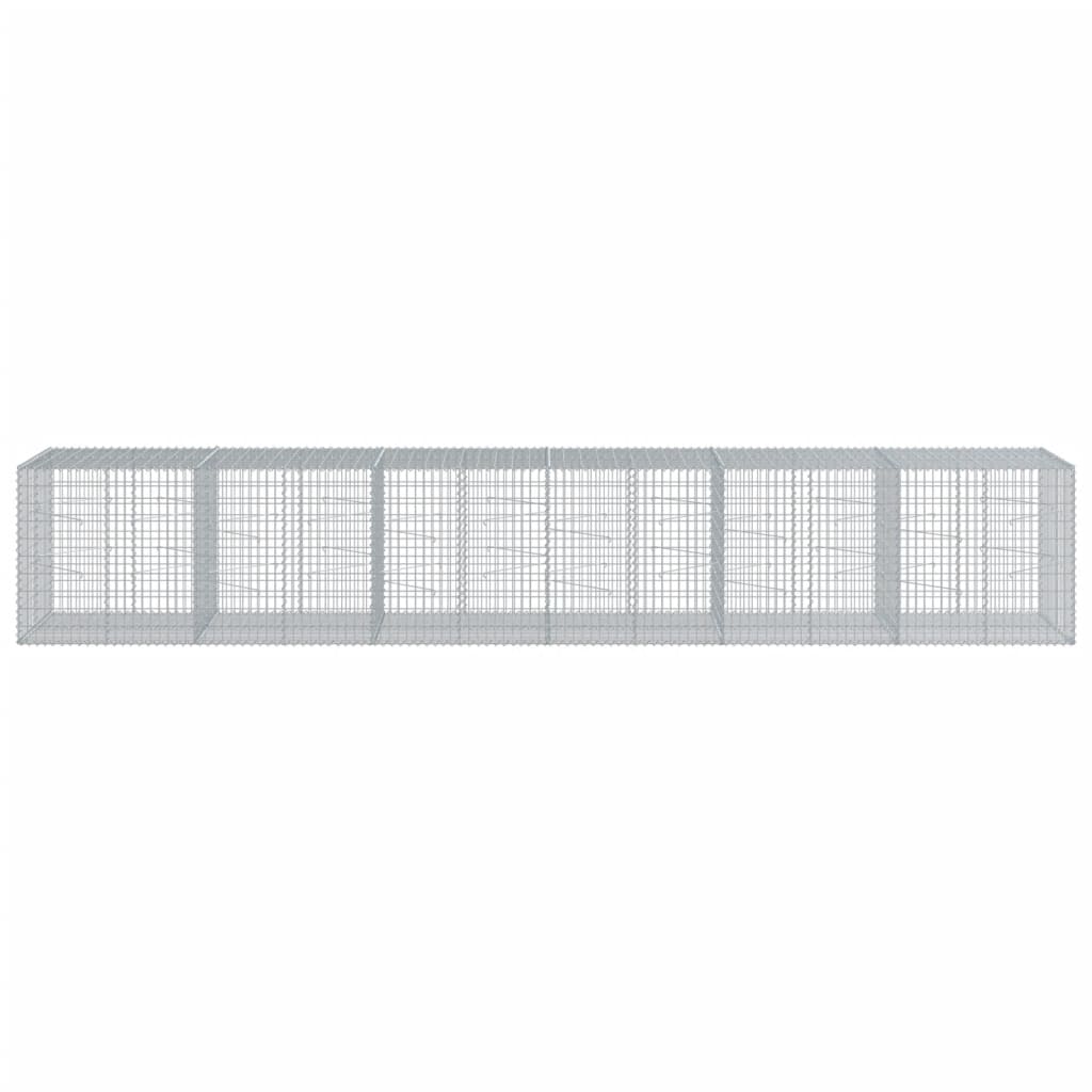 vidaXL Gabion Basket with Cover 600x100x100 cm Galvanised Iron