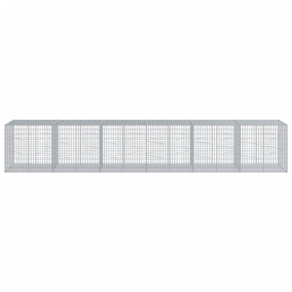 vidaXL Gabion Basket with Cover 600x100x100 cm Galvanised Iron
