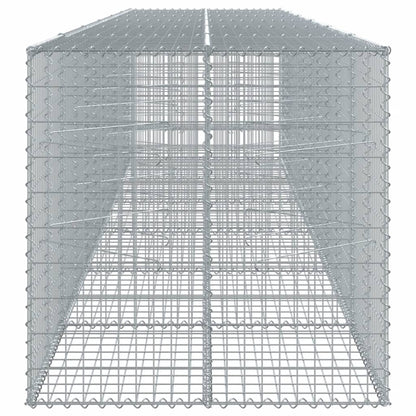 vidaXL Gabion Basket with Cover 600x100x100 cm Galvanised Iron