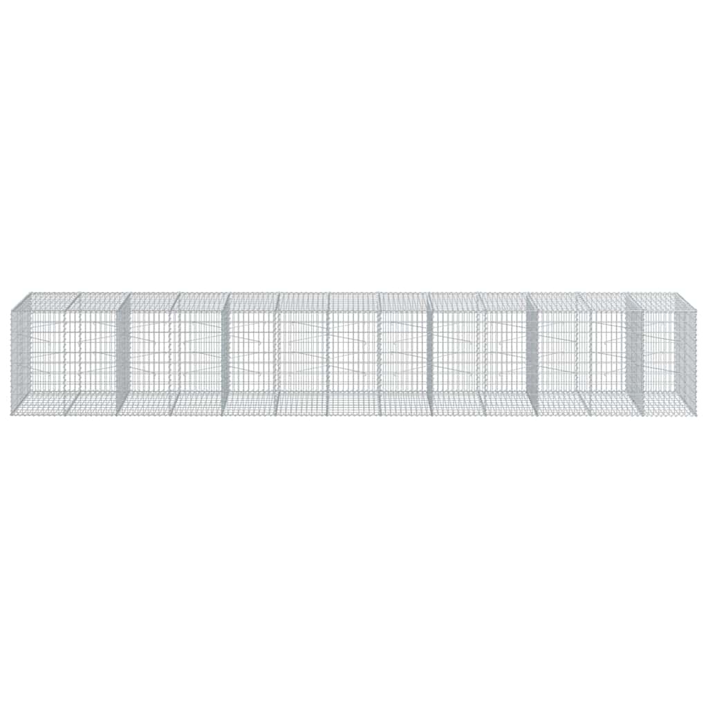 vidaXL Gabion Basket with Cover 650x100x100 cm Galvanised Iron