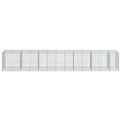 vidaXL Gabion Basket with Cover 650x100x100 cm Galvanised Iron