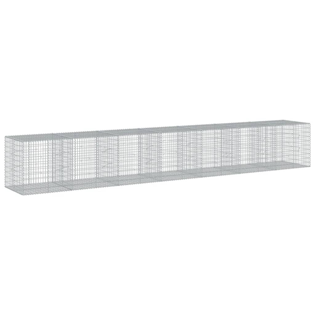 vidaXL Gabion Basket with Cover 700x100x100 cm Galvanised Iron