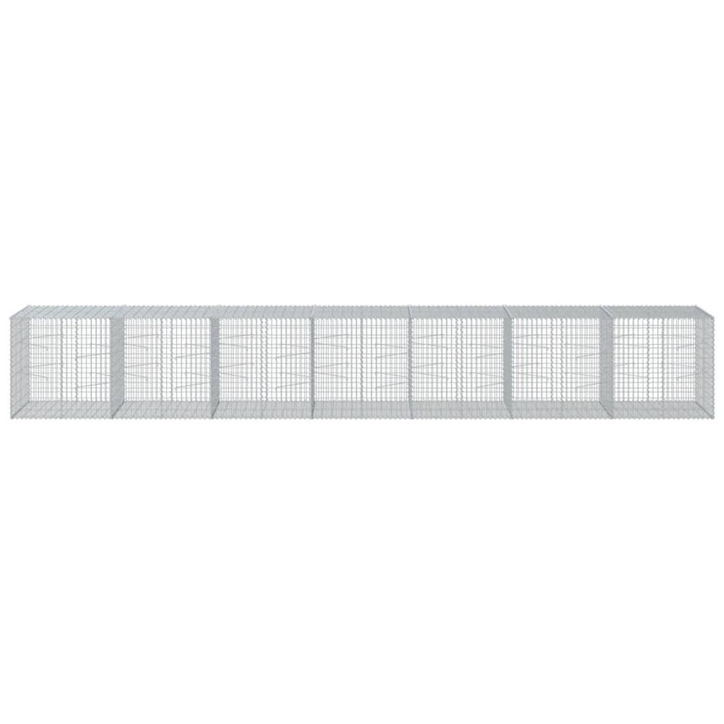 vidaXL Gabion Basket with Cover 700x100x100 cm Galvanised Iron