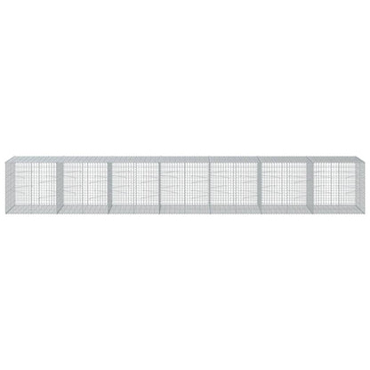 vidaXL Gabion Basket with Cover 700x100x100 cm Galvanised Iron