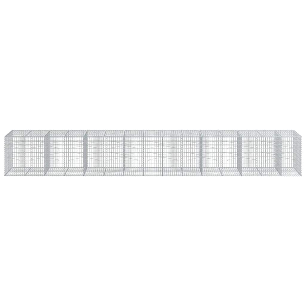 vidaXL Gabion Basket with Cover 750x100x100 cm Galvanised Iron