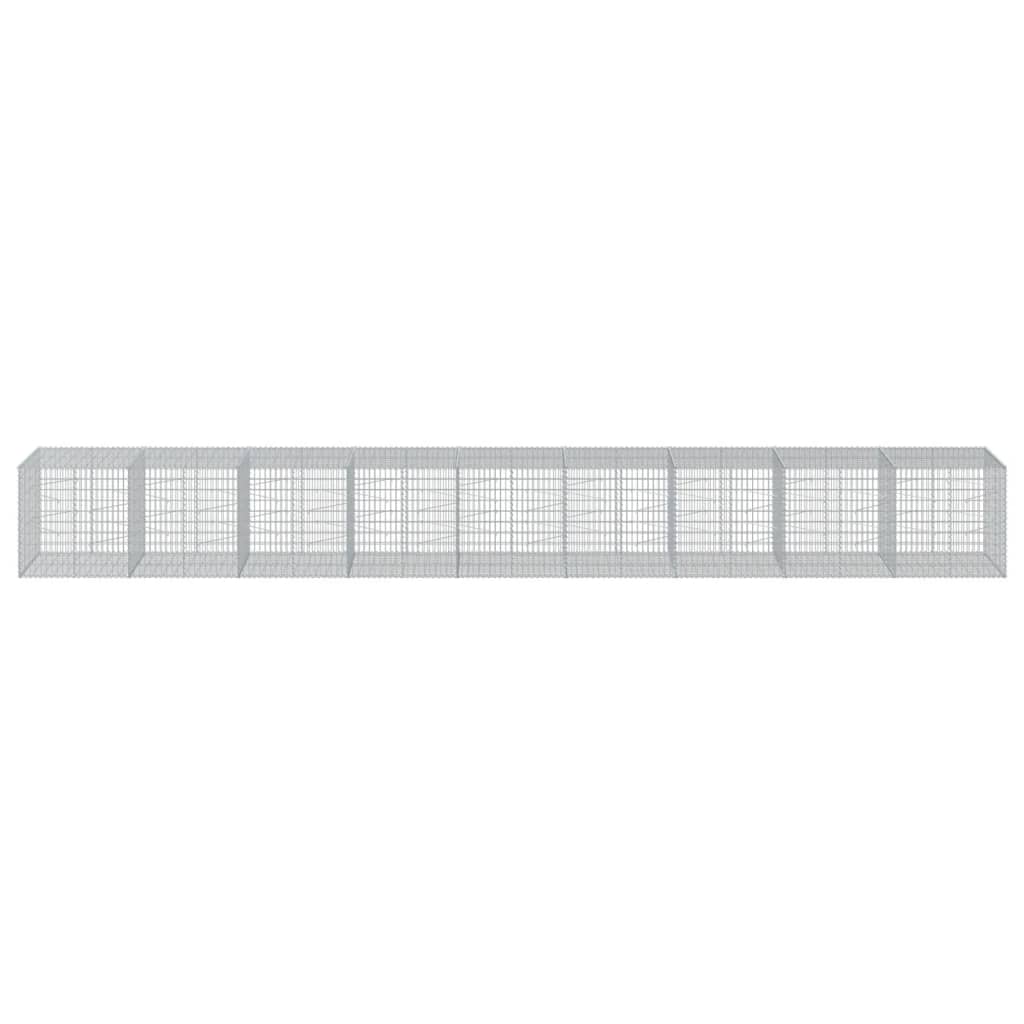 vidaXL Gabion Basket with Cover 900x100x100 cm Galvanised Iron