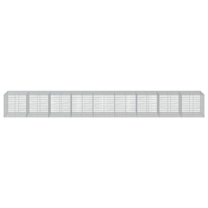 vidaXL Gabion Basket with Cover 900x100x100 cm Galvanised Iron