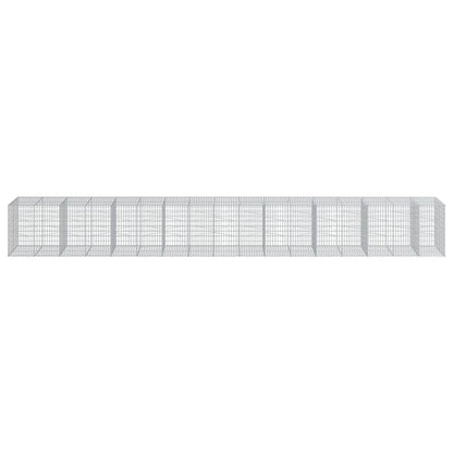 vidaXL Gabion Basket with Cover 950x100x100 cm Galvanised Iron