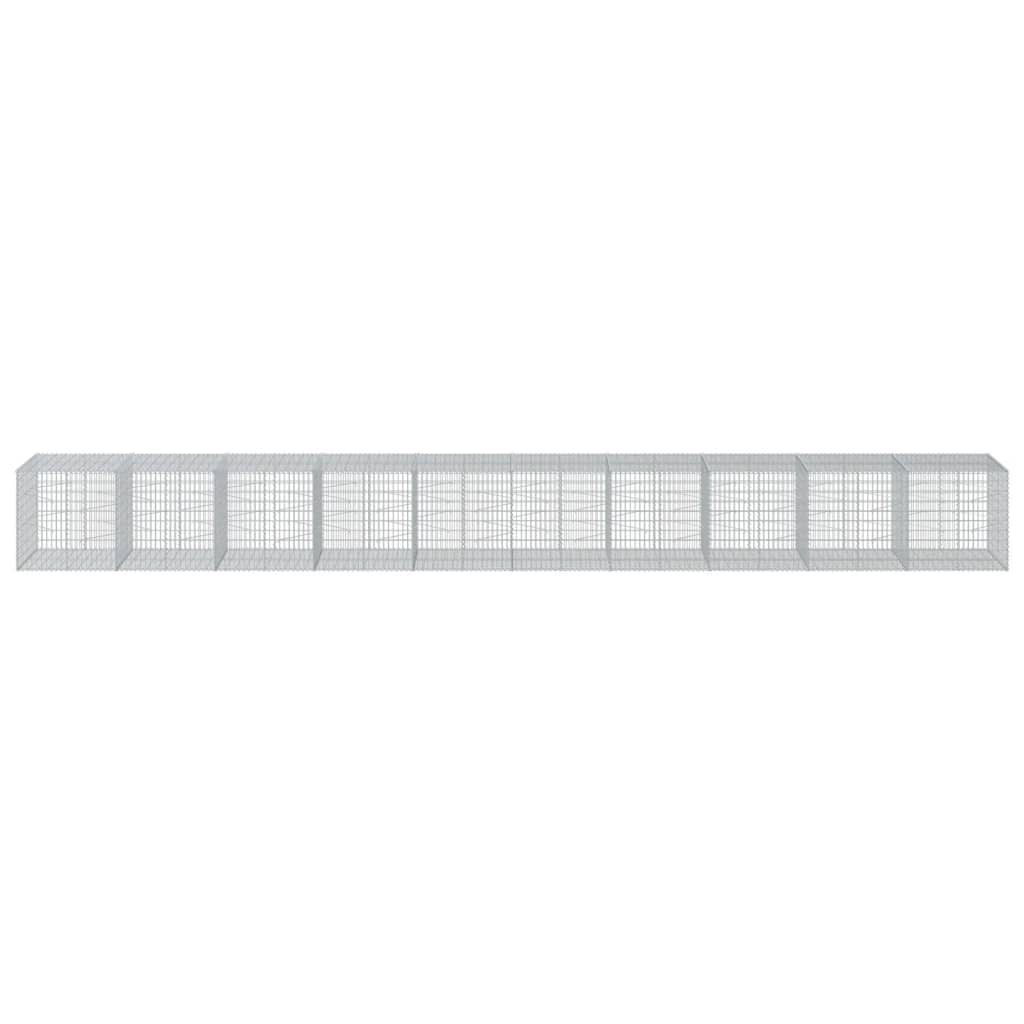 vidaXL Gabion Basket with Cover 1000x100x100 cm Galvanised Iron