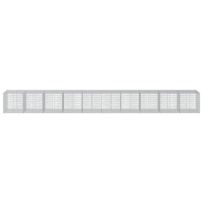 vidaXL Gabion Basket with Cover 1000x100x100 cm Galvanised Iron