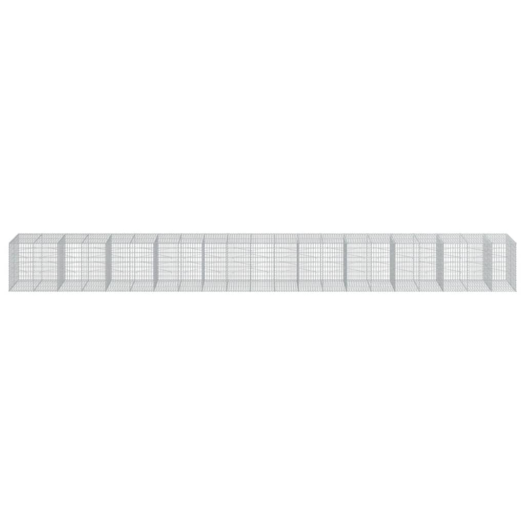 vidaXL Gabion Basket with Cover 1050x100x100 cm Galvanised Iron