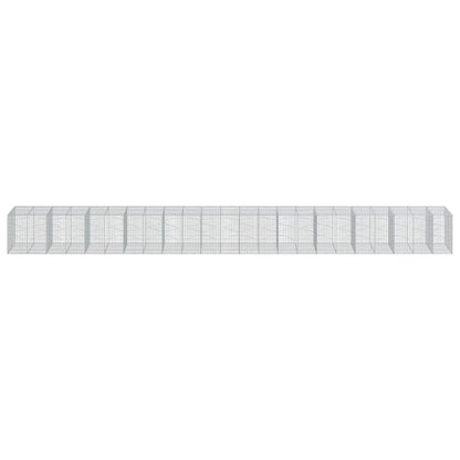 vidaXL Gabion Basket with Cover 1150x100x100 cm Galvanised Iron