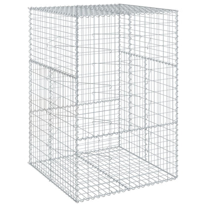 vidaXL Gabion Basket with Cover 100x100x150 cm Galvanised Iron